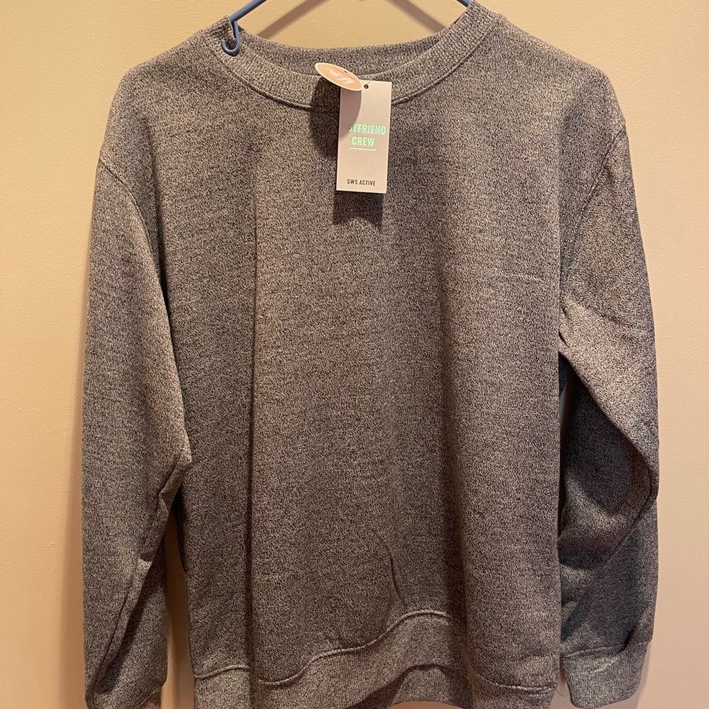 Gray boyfriend crew neck pullover 🤍